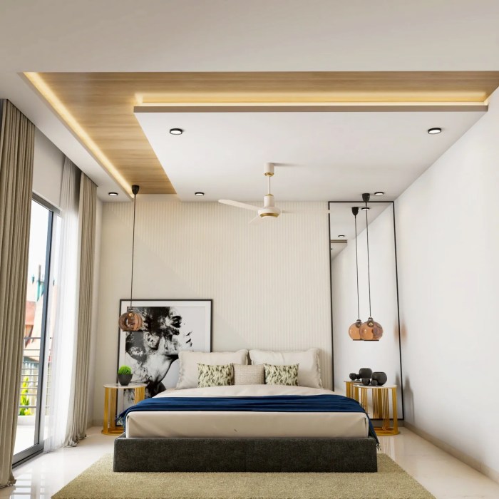 Ceiling false bedroom small designs gypsum simple