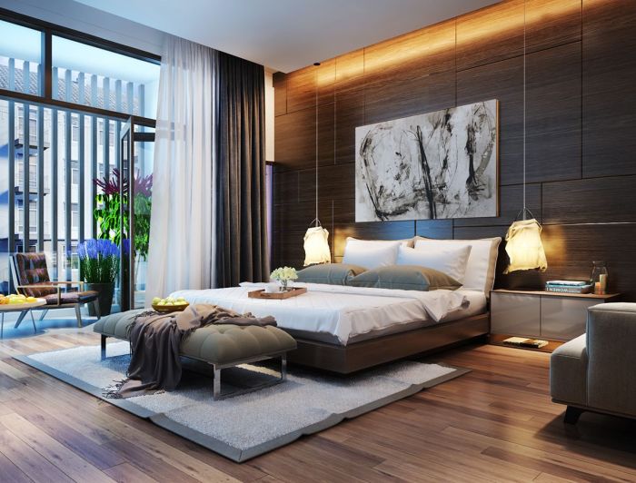 Modern bedroom design interior