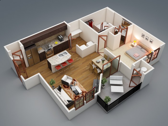 One bedroom apartments design ideas