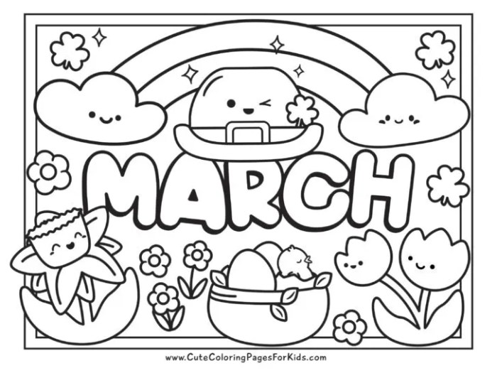 March coloring pages for kids