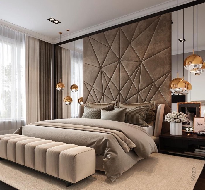 Master bedroom modern headboard design