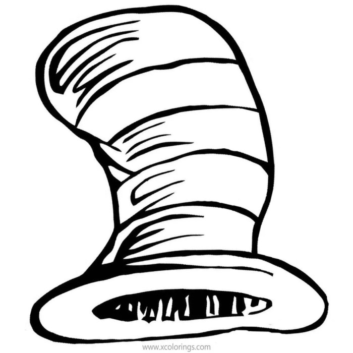 Cat in hat coloring pages