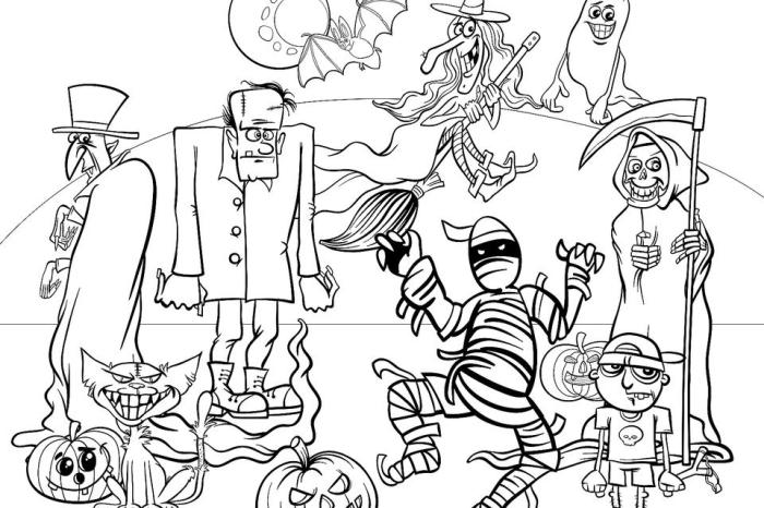 Kid halloween coloring pages