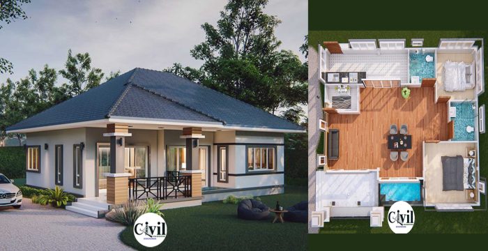 Bungalow house design 2 bedroom