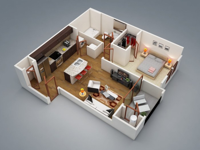 One bedroom house plan design