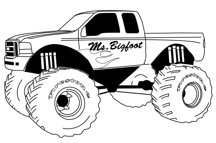 Monster truck coloring pages kids