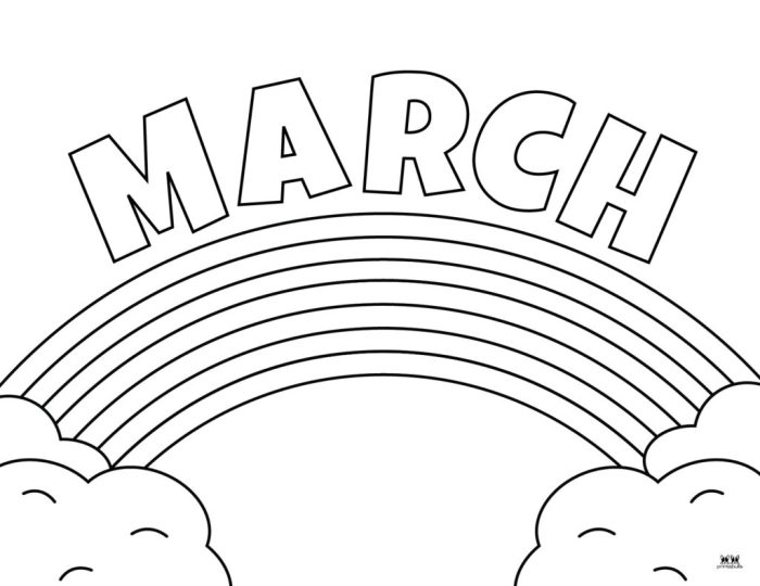 March coloring pages for kids