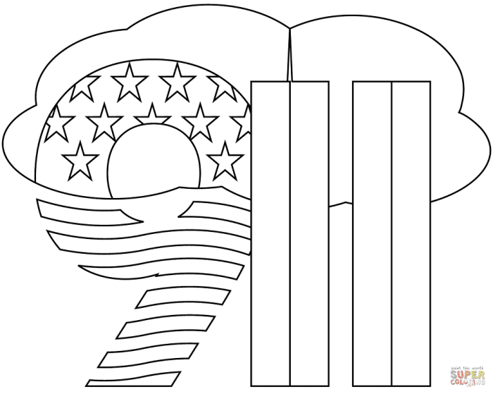 9/11 coloring page for kids