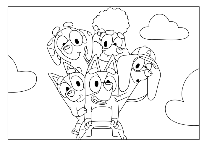 Free coloring pages for kids bluey