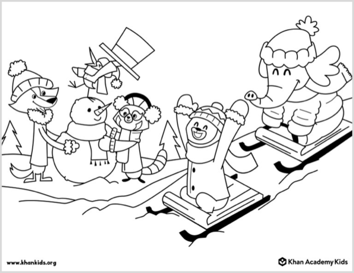 Free winter coloring pages for kids