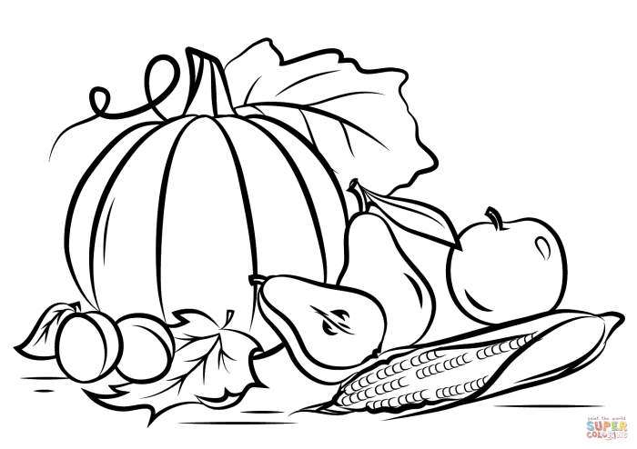 Fall coloring page for kids