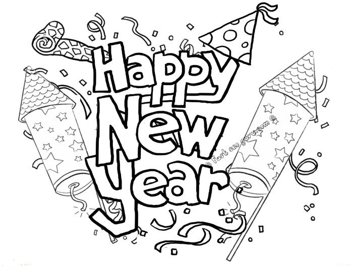 New years coloring pages for kids