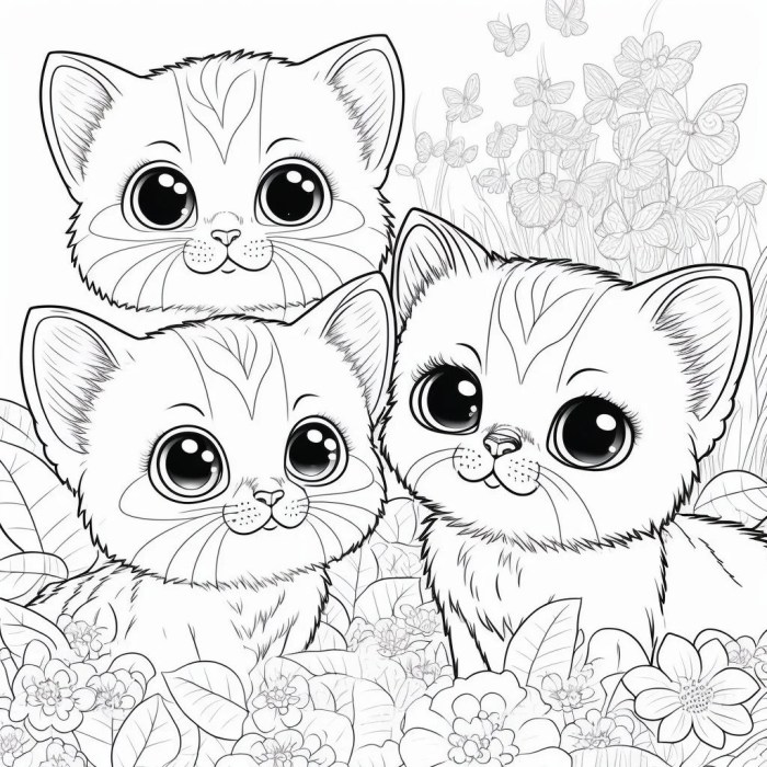 Free cat coloring pages for kids