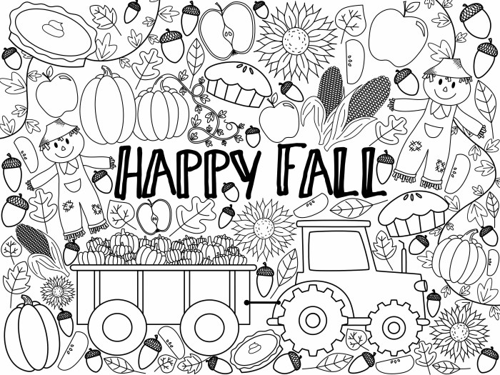 Fall coloring page for kids