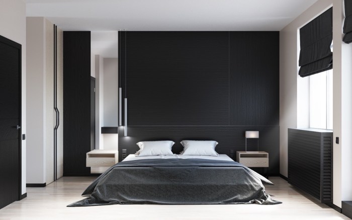 Bedroom black and white design