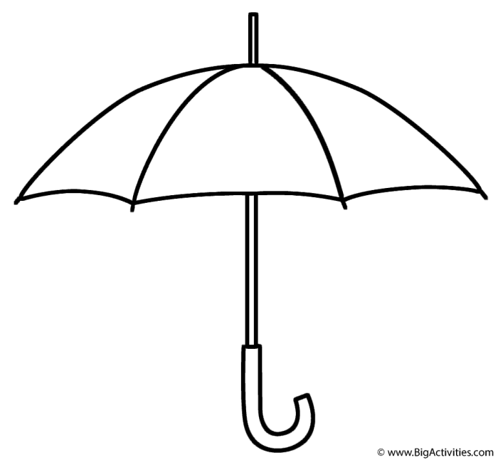 Umbrella coloring page