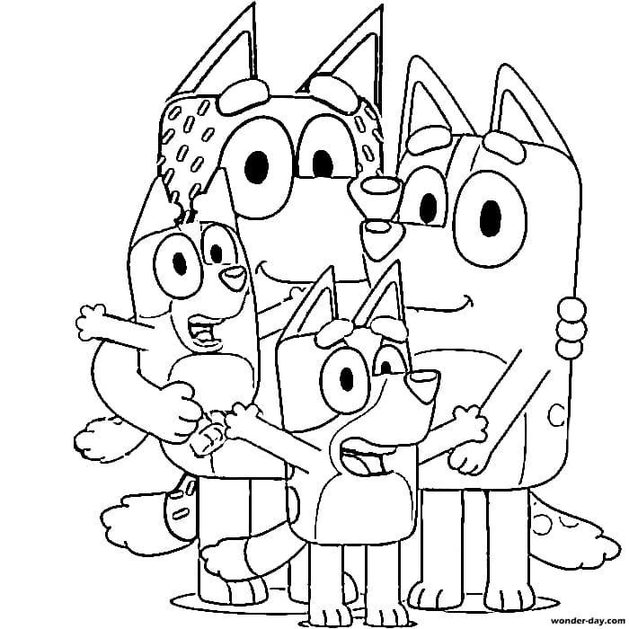 Free coloring pages for kids bluey